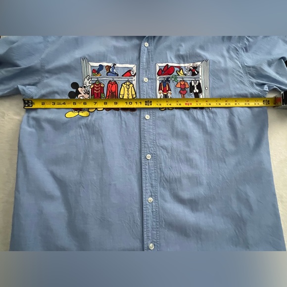 Disney Blue Vintage Men's (Unisex) Casual 100% Cotton Button Down Shirt, Size L - Picture 7 of 10